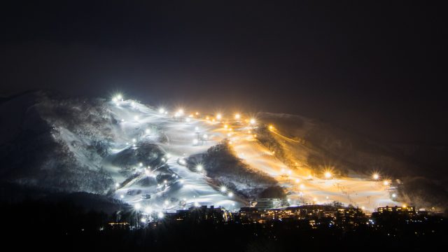 Night Ski Lights Grand Hirafu 01 24 18 3