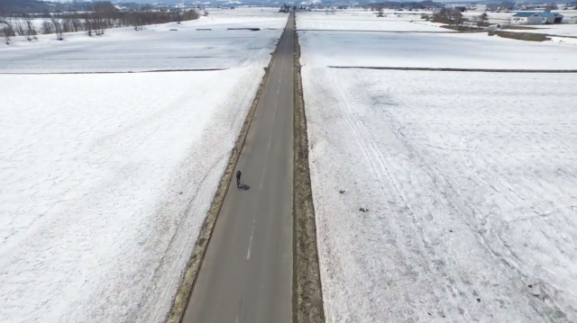 Niseko winter cycling