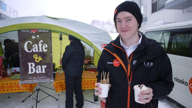 Our staff with delicious food.