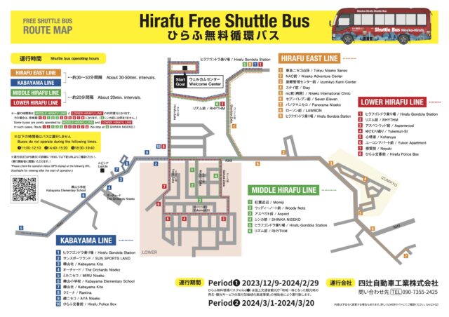 Hirafu Free Shuttle Bus Map