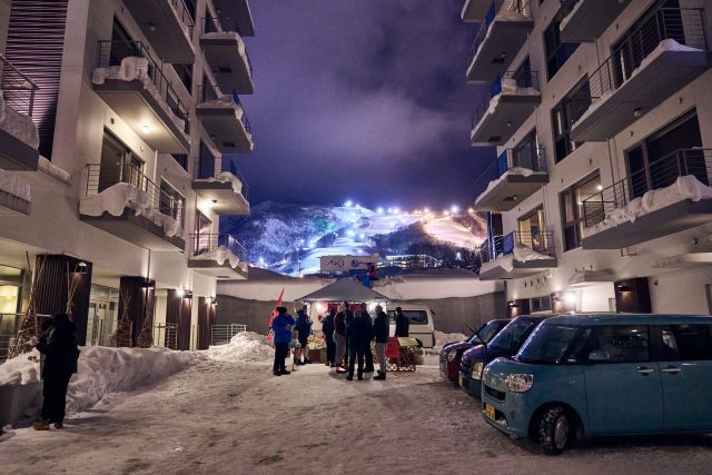 Niseko Central Winter Night Skiing Snowy Cafe Yakitori